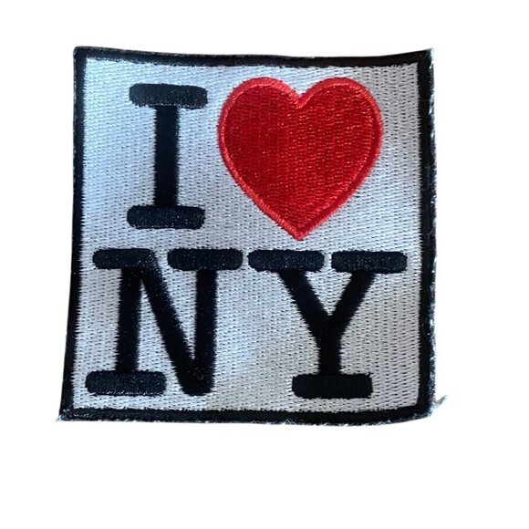 5pc Embroidered Patch Set NY Lemon Cherry Lips Blessed - Picture 2 of 6